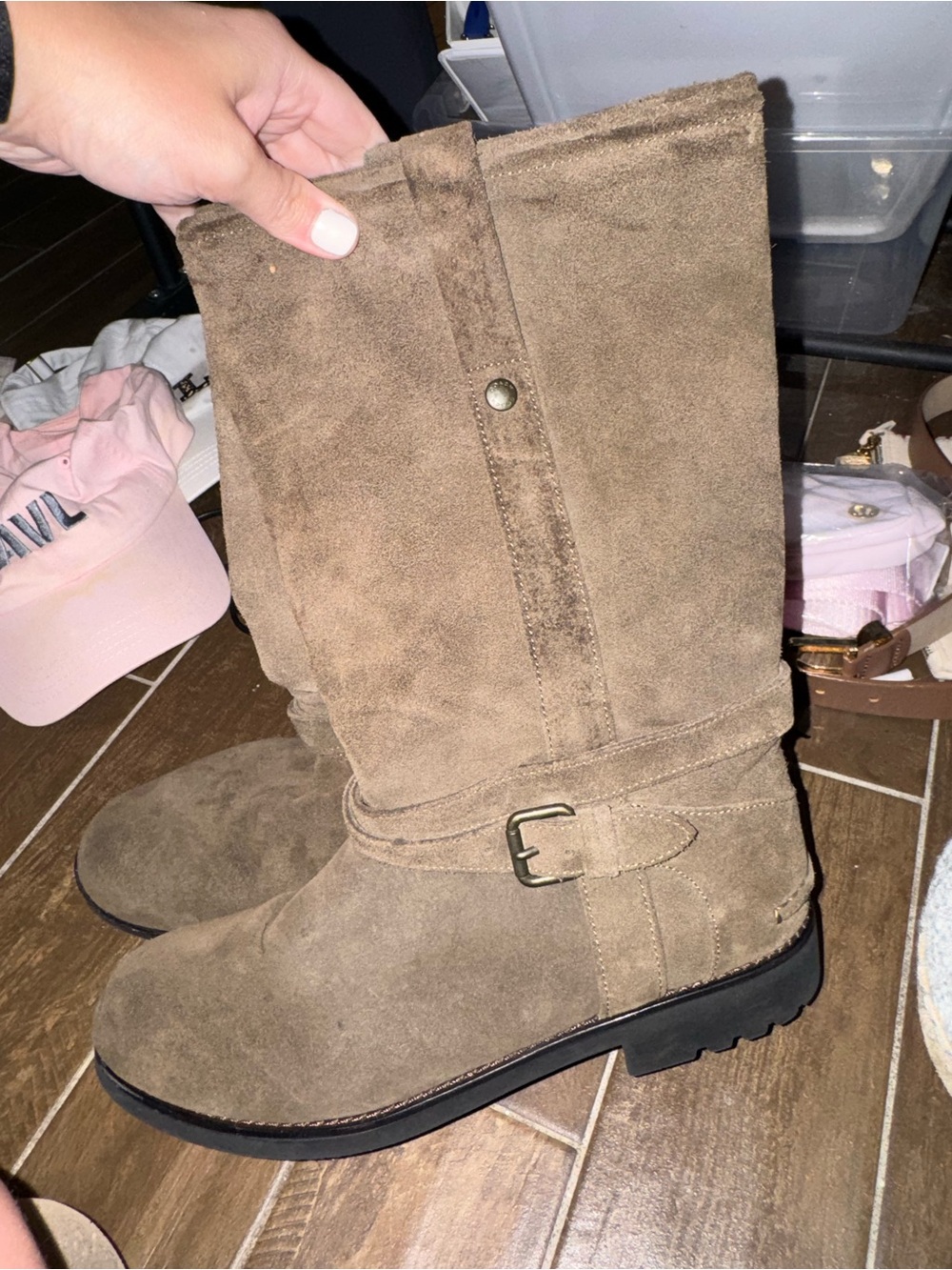 Coach Boots Brown Suede Mid-Calf Riding Boots Size 10